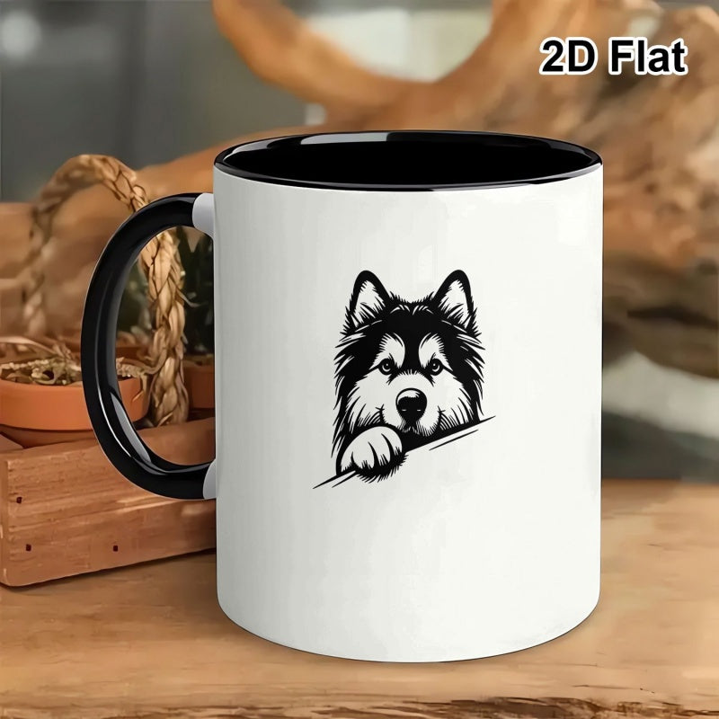 Tailorly Black Accent 11 oz Mug - black and with an adorable peeking