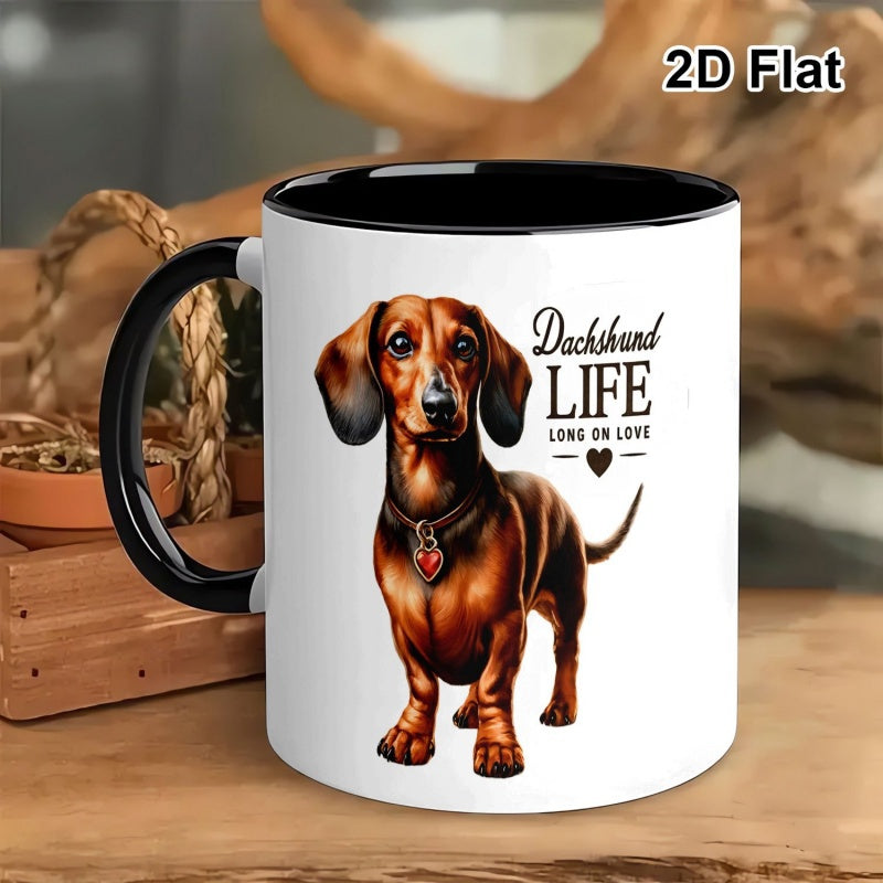 Tailorly Black Accent 11 oz Mug - dachshund design
