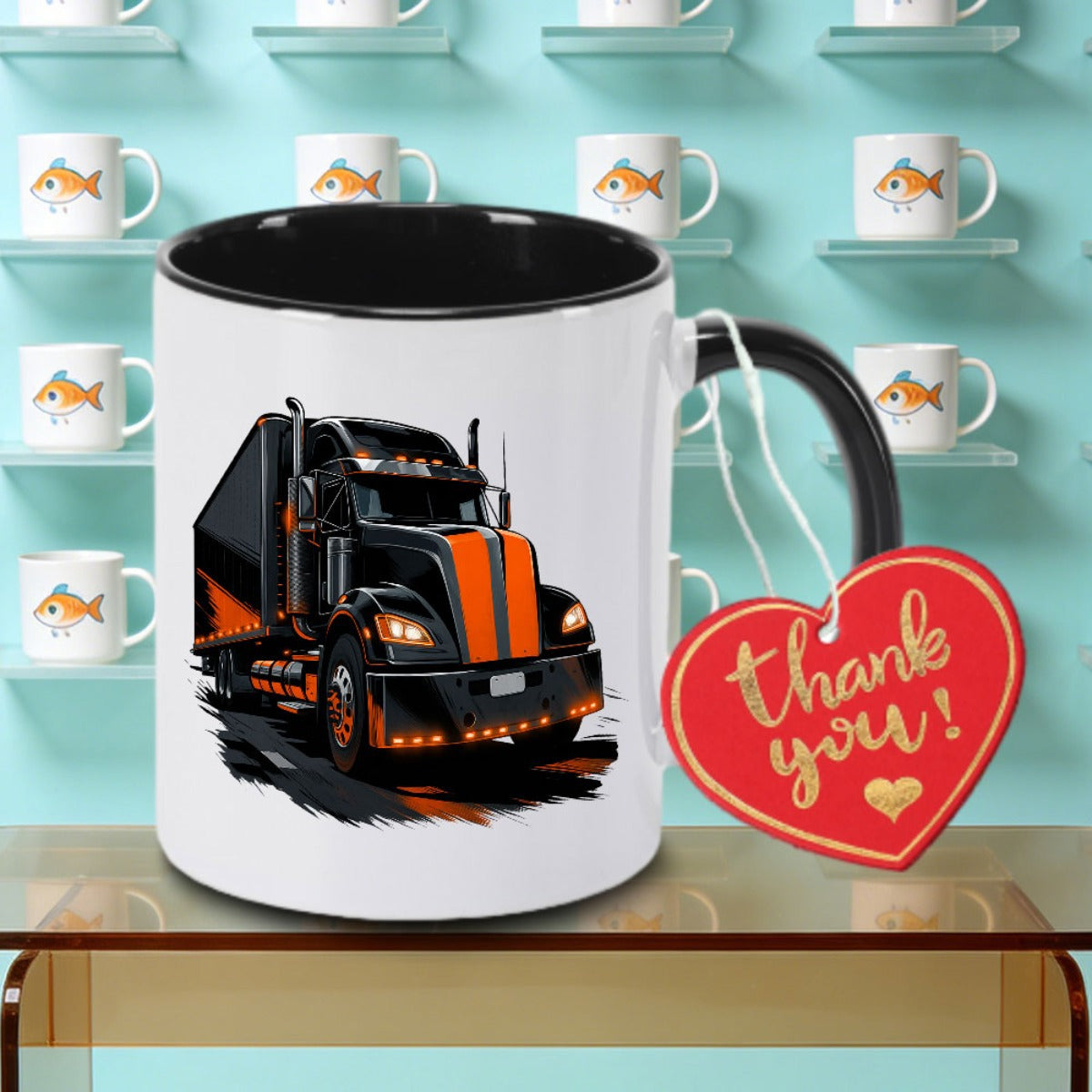 Tailorly Black Accent 11 oz Mug - Themed Ceramic Coffee Mug Tea Milk Or Water. A Gift Reusable And Ideal for Use Making It a Thoughtful
