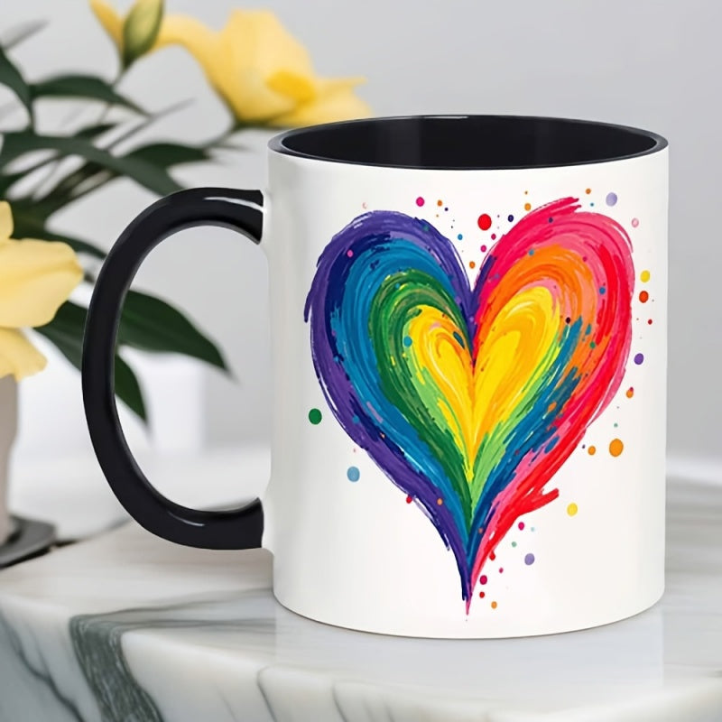 Tailorly Black Accent 11 oz Mug - heart shape