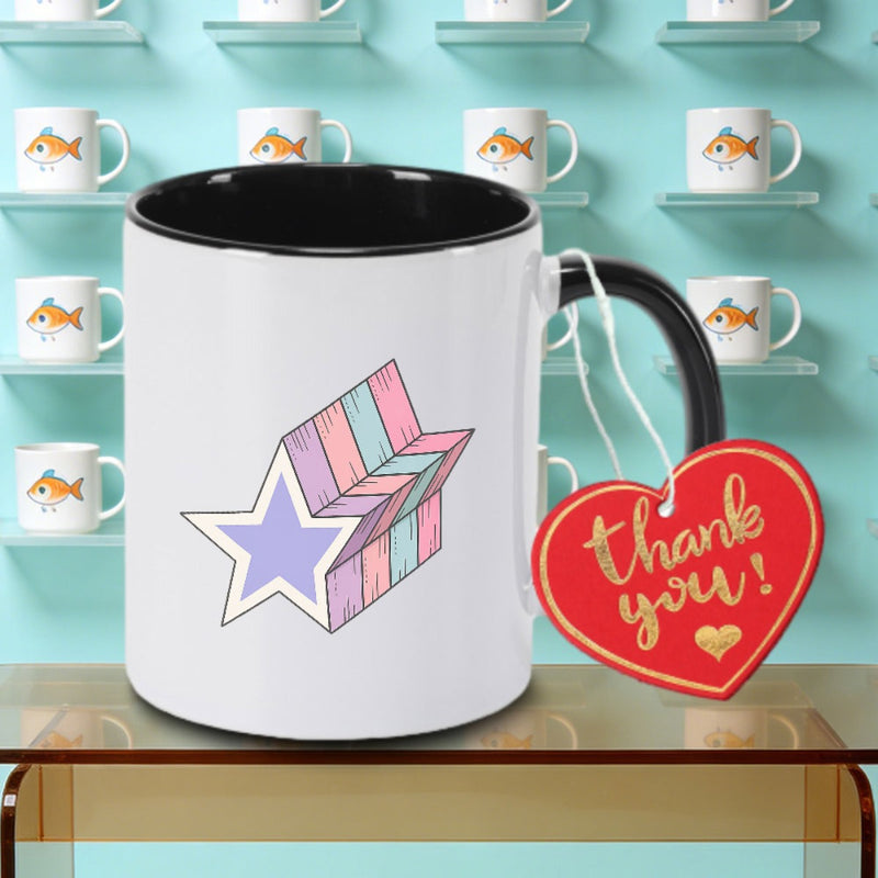 Tailorly Black Accent 11 oz Mug - with Vibrant Dark Ceramic Coffee Mug Coffee Cup Tea Mug Christmas Gift Reading Reusable Great for Holding Tea