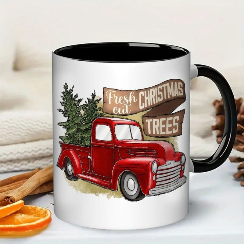 Tailorly Black Accent 11 oz Mug - vintage christmas