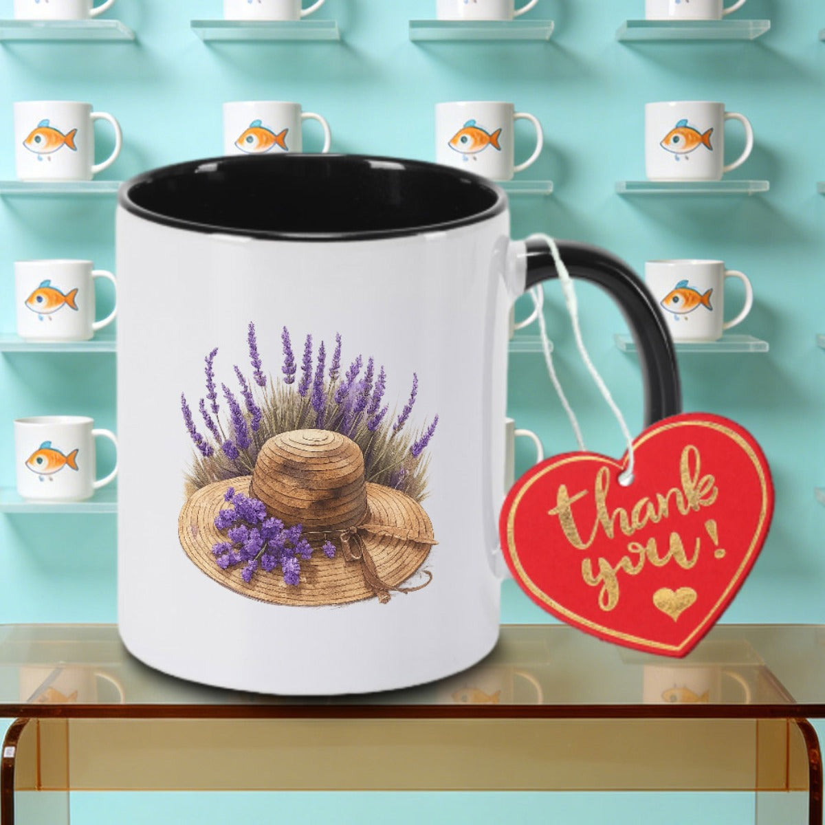 Tailorly Black Accent 11 oz Mug - A Single Lavender