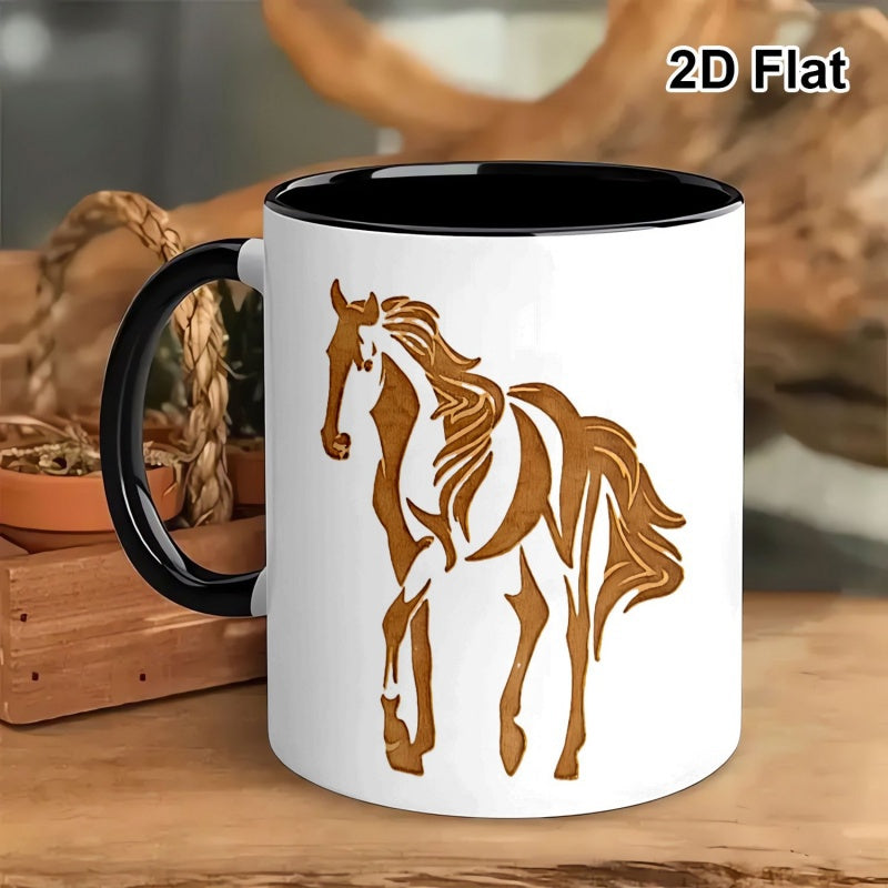 Tailorly Black Accent 11 oz Mug - artistic horse