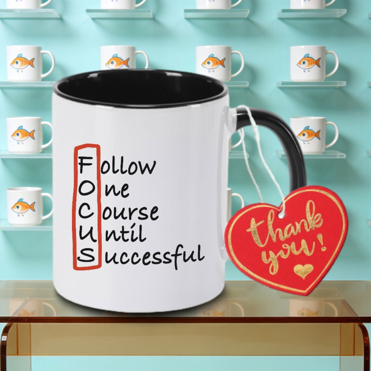 Tailorly Black Accent 11 oz Mug - ONE COURSE Logo