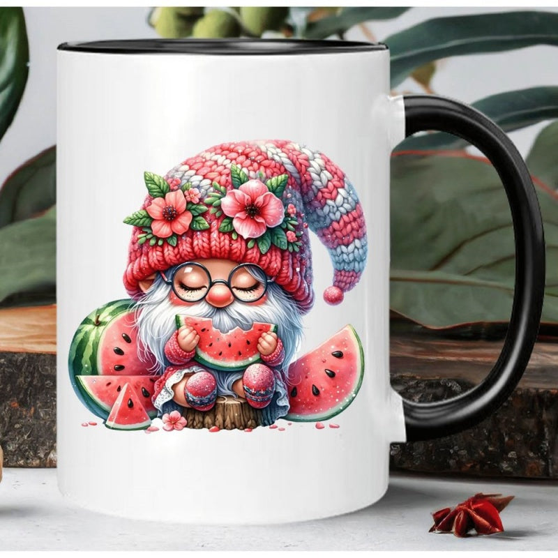 Tailorly Black Accent 11 oz Mug - cute gnome
