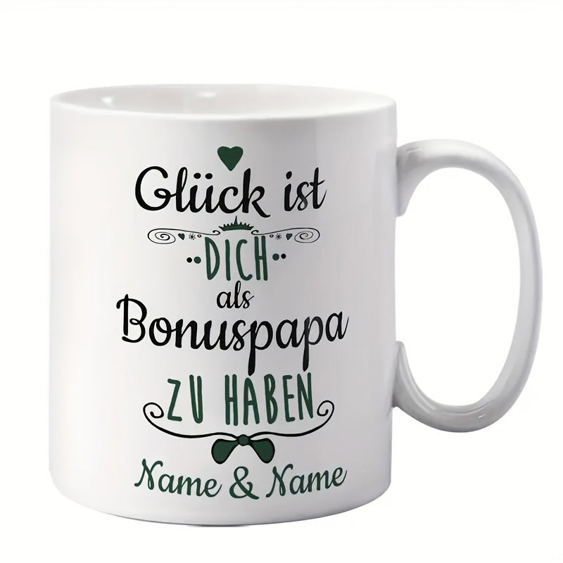 Tailorly White Ceramic 11 oz Mug - Name Name Minimalist Heart And Elegant Swirls With Tiny Bow Tie Mug