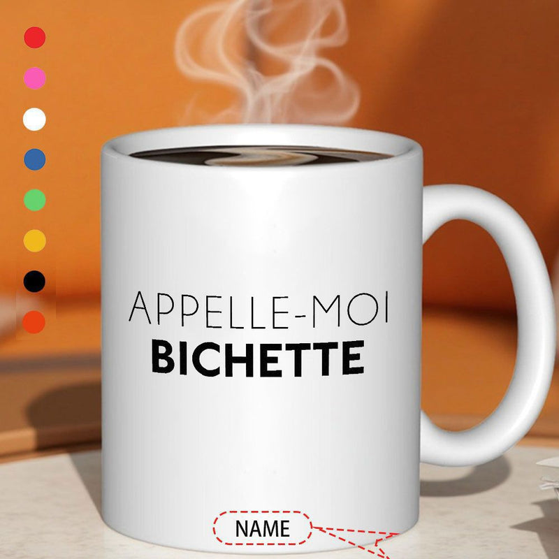 Tailorly White Ceramic 11 oz Mug - Name Simple Minimalist White Ceramic Vessel Filled With Hot Steaming Coffee Mug