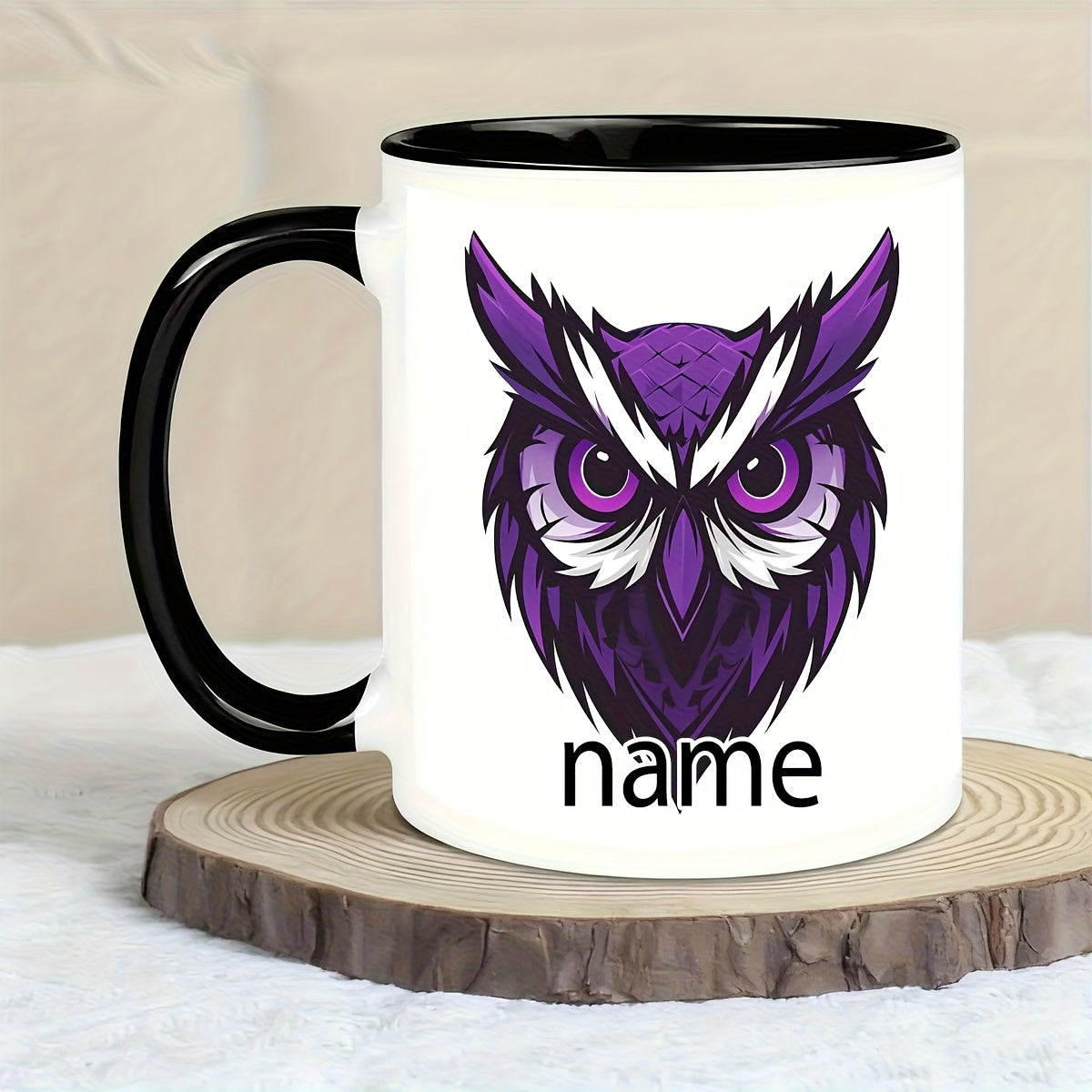 Tailorly Black Accent 11 oz Mug - personalized name