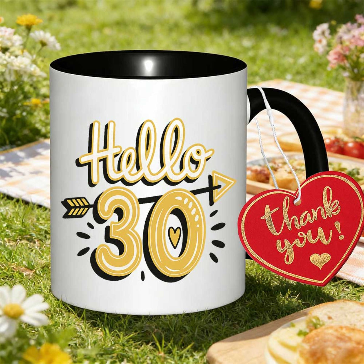Tailorly Black Accent 11 oz Mug - 30th