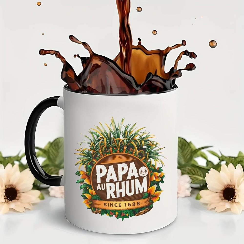 Tailorly Black Accent 11 oz Mug - rum dad since 1688