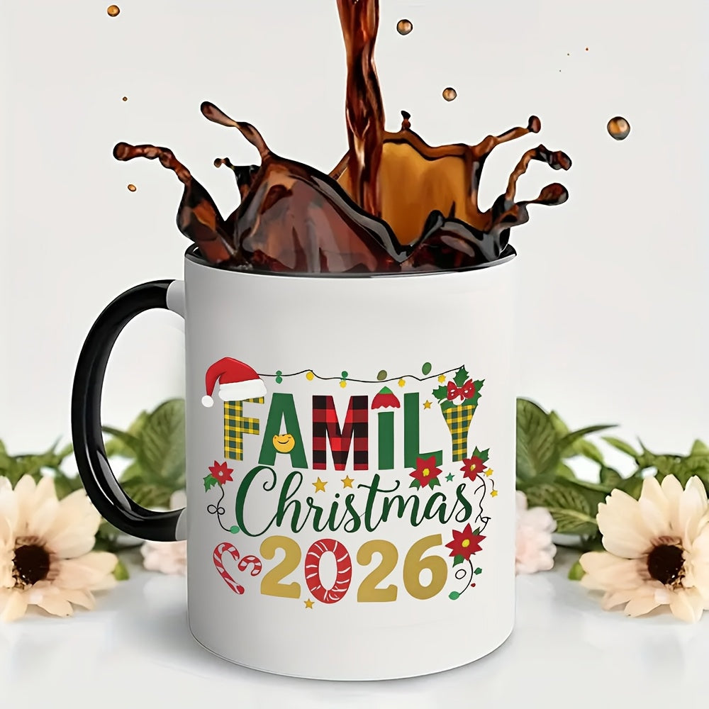 Tailorly Black Accent 11 oz Mug - 1pc creative family christmas 2026 mug ceramic 11oz large capacity home shop gifts festival giveaways easy to clean