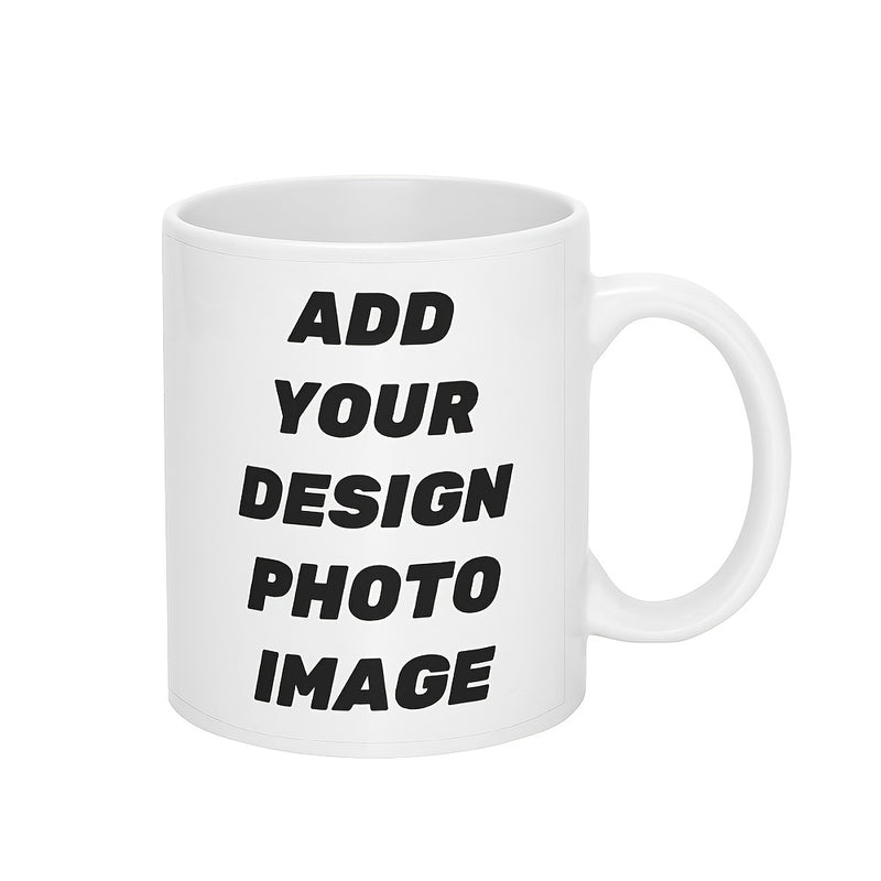 Tailorly White Ceramic 11 oz Mug - Add Your Design Photo Image Classic Ceramic Body With Minimalist Handle And Centered Bold Text Mug