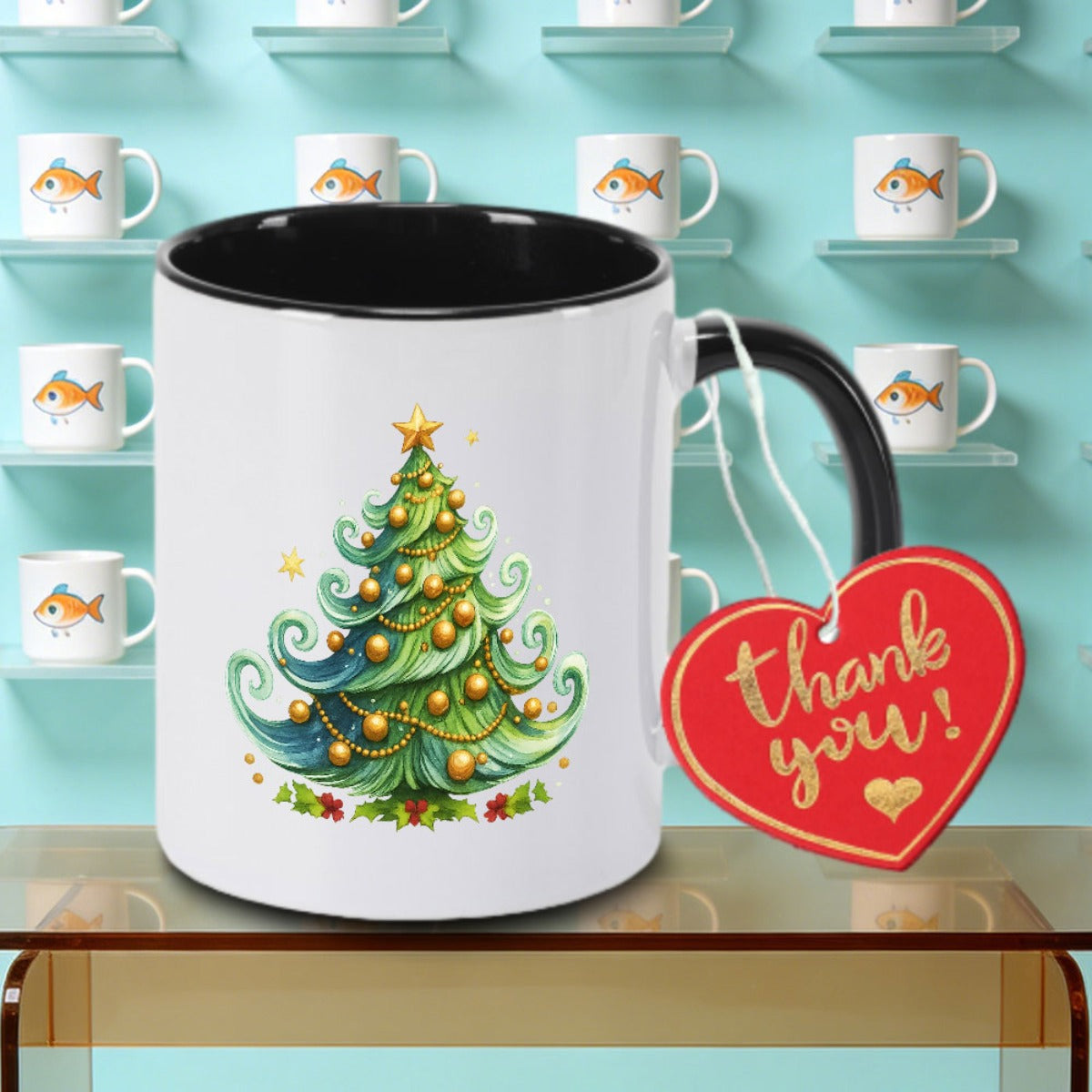 Tailorly Black Accent 11 oz Mug - chain design
