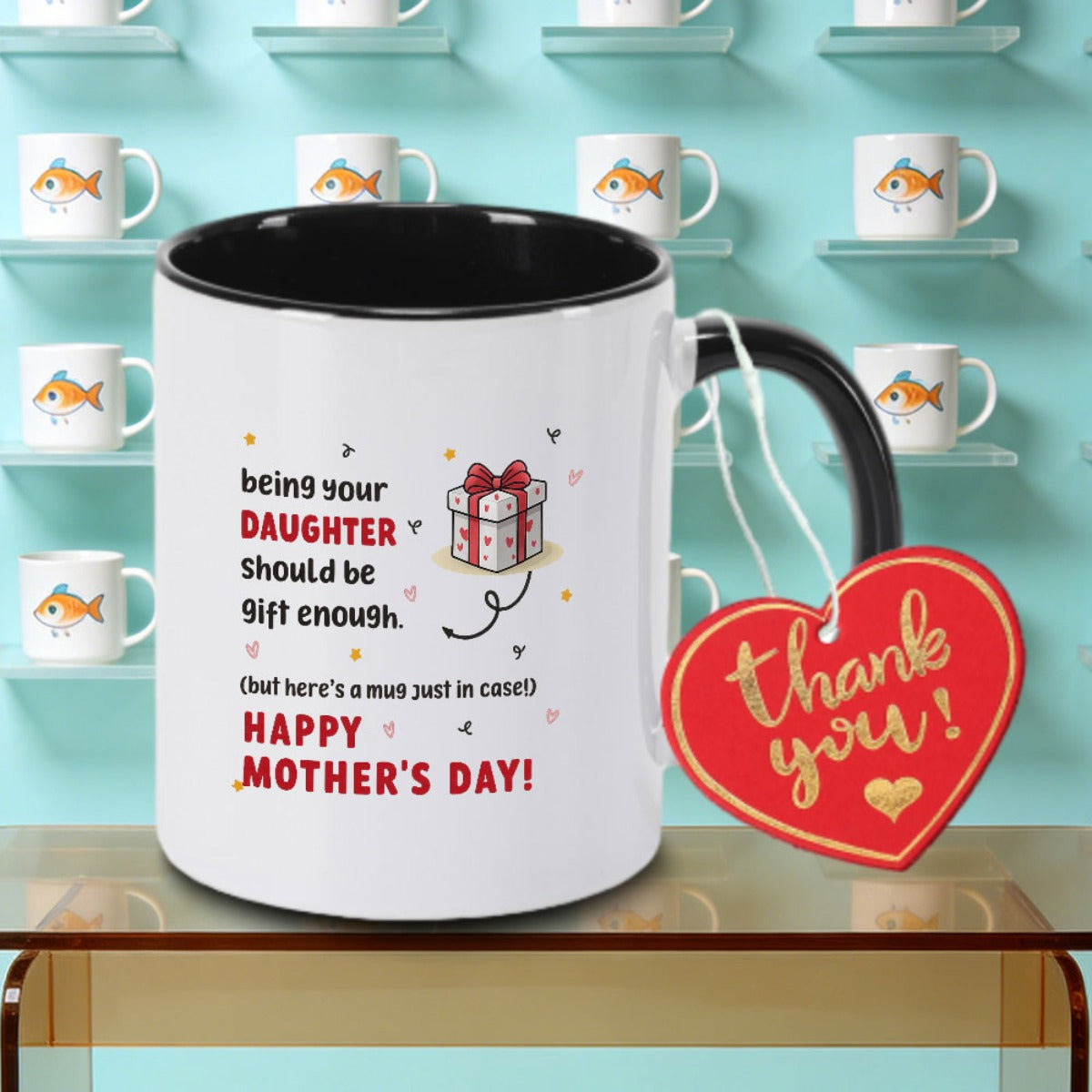 Tailorly Black Accent 11 oz Mug - A Single Piece of a And Vibrant Logo