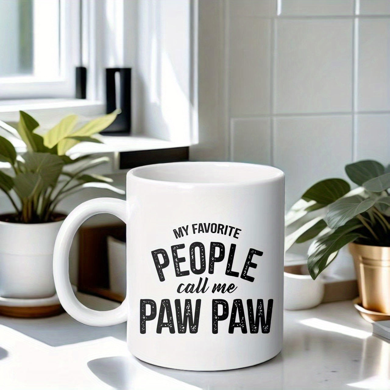 Tailorly White Ceramic 11 oz Mug - My Favorite People Call Me Paw Paw Minimalist White Ceramic Kitchenware With Elegant Bold Vintage Typography Layout Mug