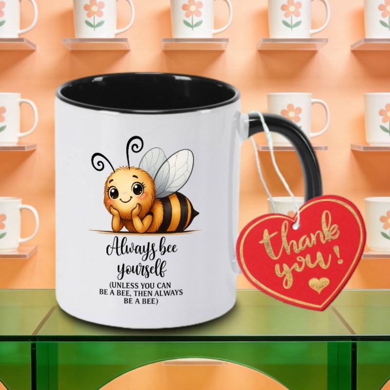 Tailorly Black Accent 11 oz Mug - a single piece of and funny logo