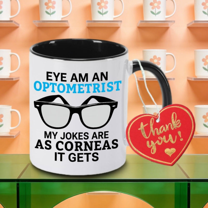 Tailorly Black Accent 11 oz Mug - humorous eye logo