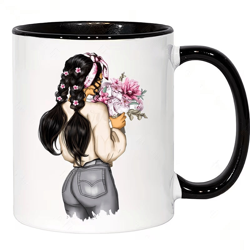 Tailorly Black Accent 11 oz Mug - humorous back print