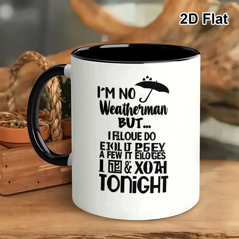 Tailorly Black Accent 11 oz Mug - black and white humor text "im no"