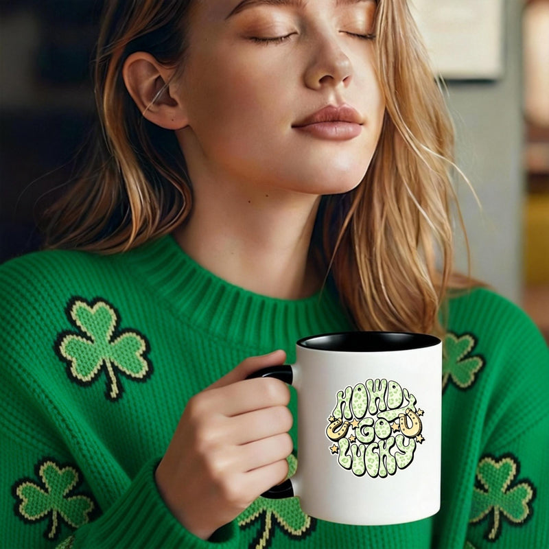 Tailorly Black Accent 11 oz Mug - good luck symbols