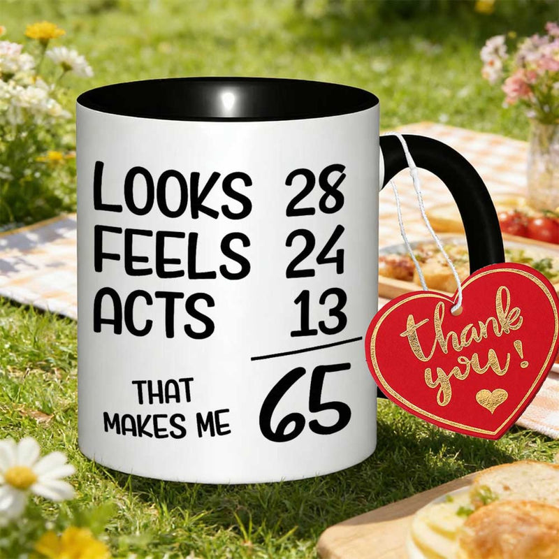 Tailorly Black Accent 11 oz Mug - 1pc with looks 28 24 13that 165 1cm printed 11oz daily mug 350ml easy to hold handcrafted minimalist casual