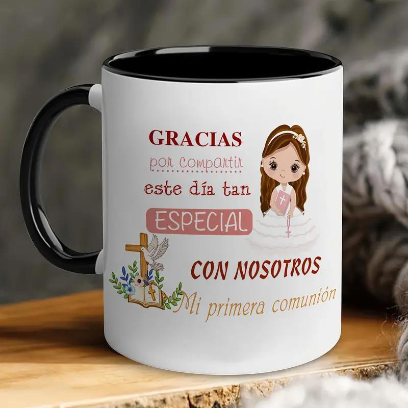 Tailorly Black Accent 11 oz Mug - hot first communion