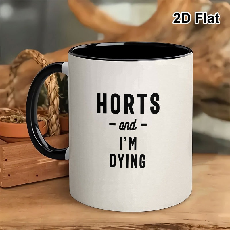 Tailorly Black Accent 11 oz Mug - black and white themed text "and im"