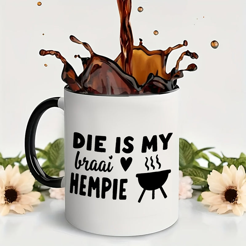 Tailorly Black Accent 11 oz Mug - a unique ceramic mug with a capacity of 11oz home use outdoor activities camping or coffee shops it a great gift