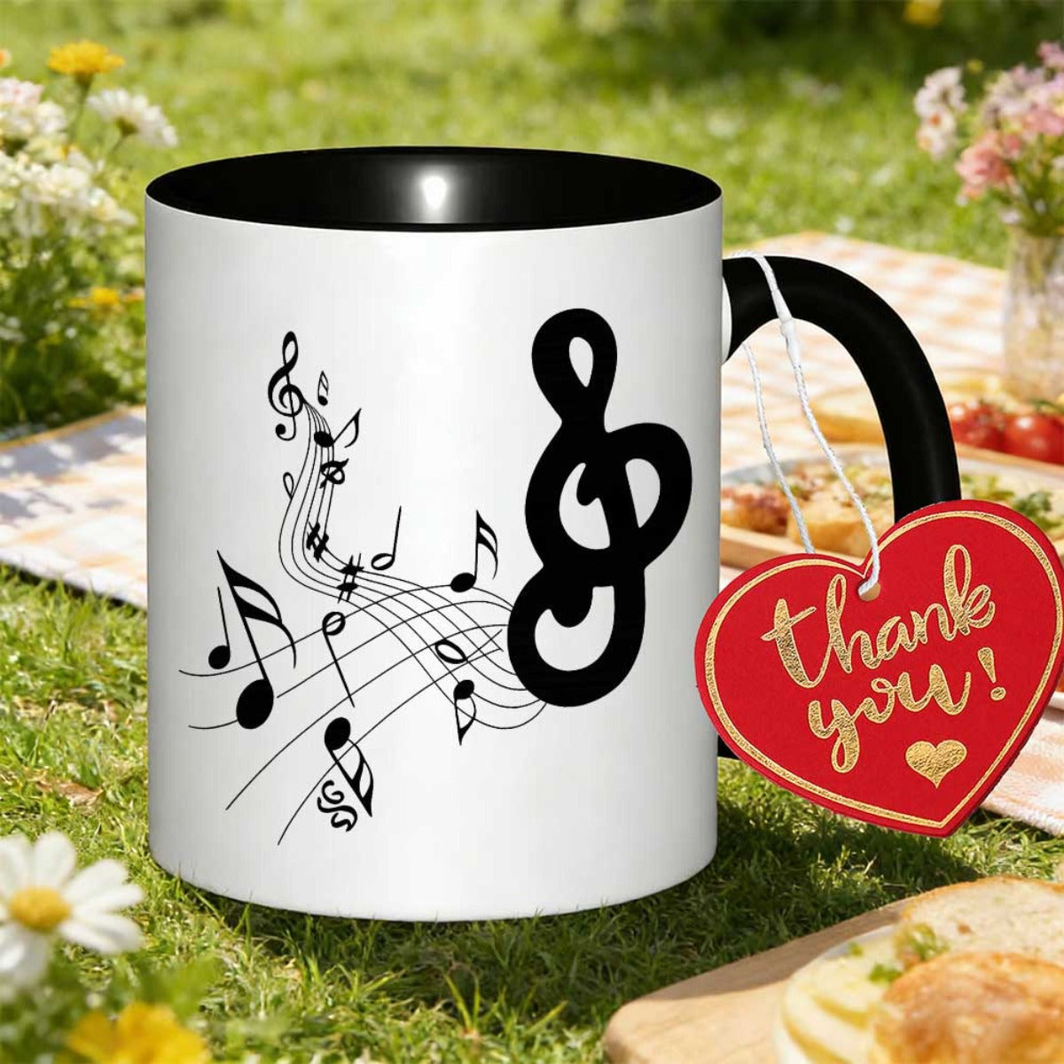 Tailorly Black Accent 11 oz Mug - one 11oz daily mug featuring 350ml capacity with a modern and unique cultural for cooking classes or as a