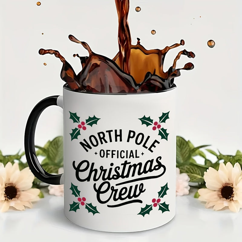 Tailorly Black Accent 11 oz Mug - north pole official christmas crew