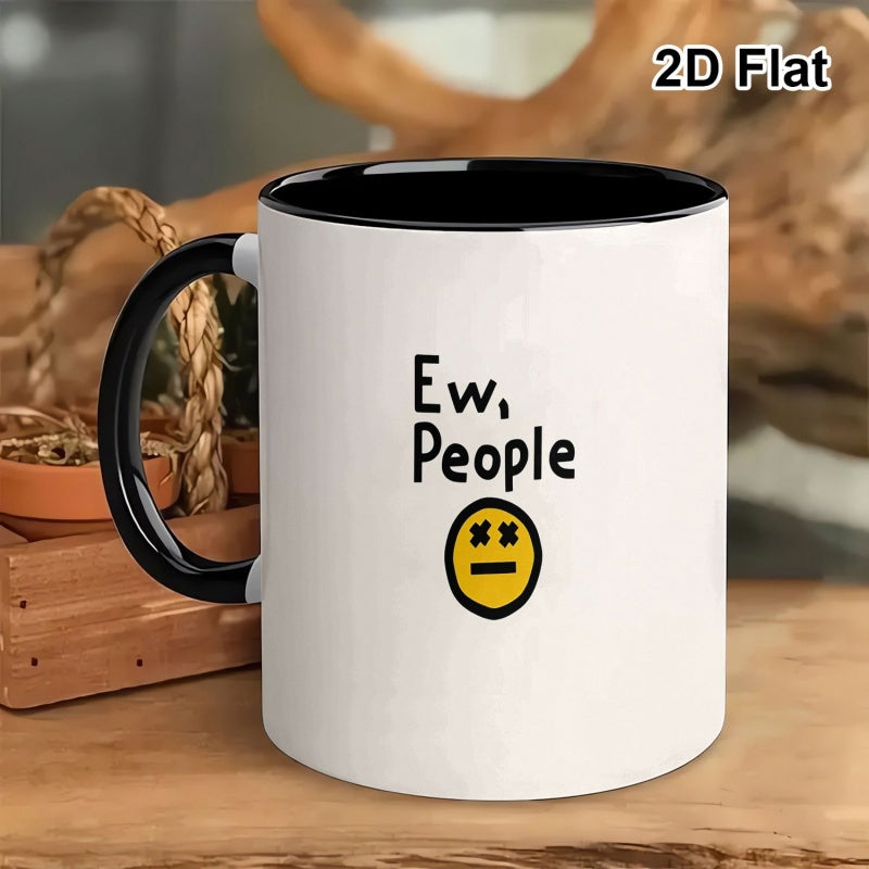 Tailorly Black Accent 11 oz Mug - new people funny sarcastic coffee cup text design black and white