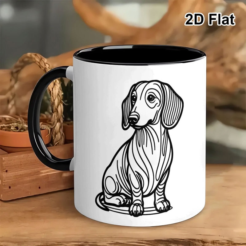 Tailorly Black Accent 11 oz Mug - dachshund design