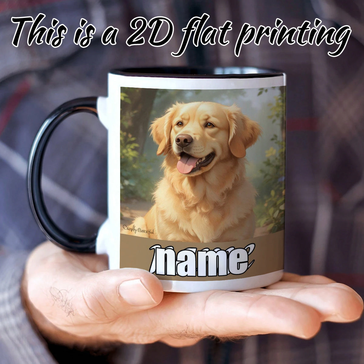 Tailorly Black Accent 11 oz Mug - cartoon dog