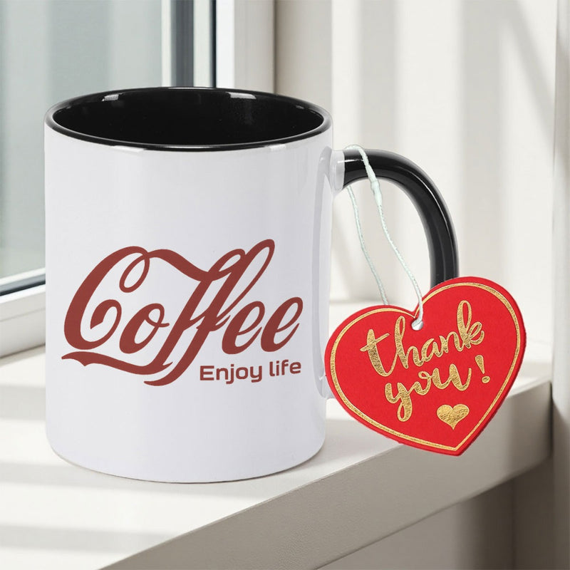 Tailorly Black Accent 11 oz Mug - Coffee， Floral