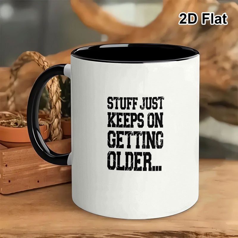 Tailorly Black Accent 11 oz Mug - stuff on getting older print funny coffee tea cup
