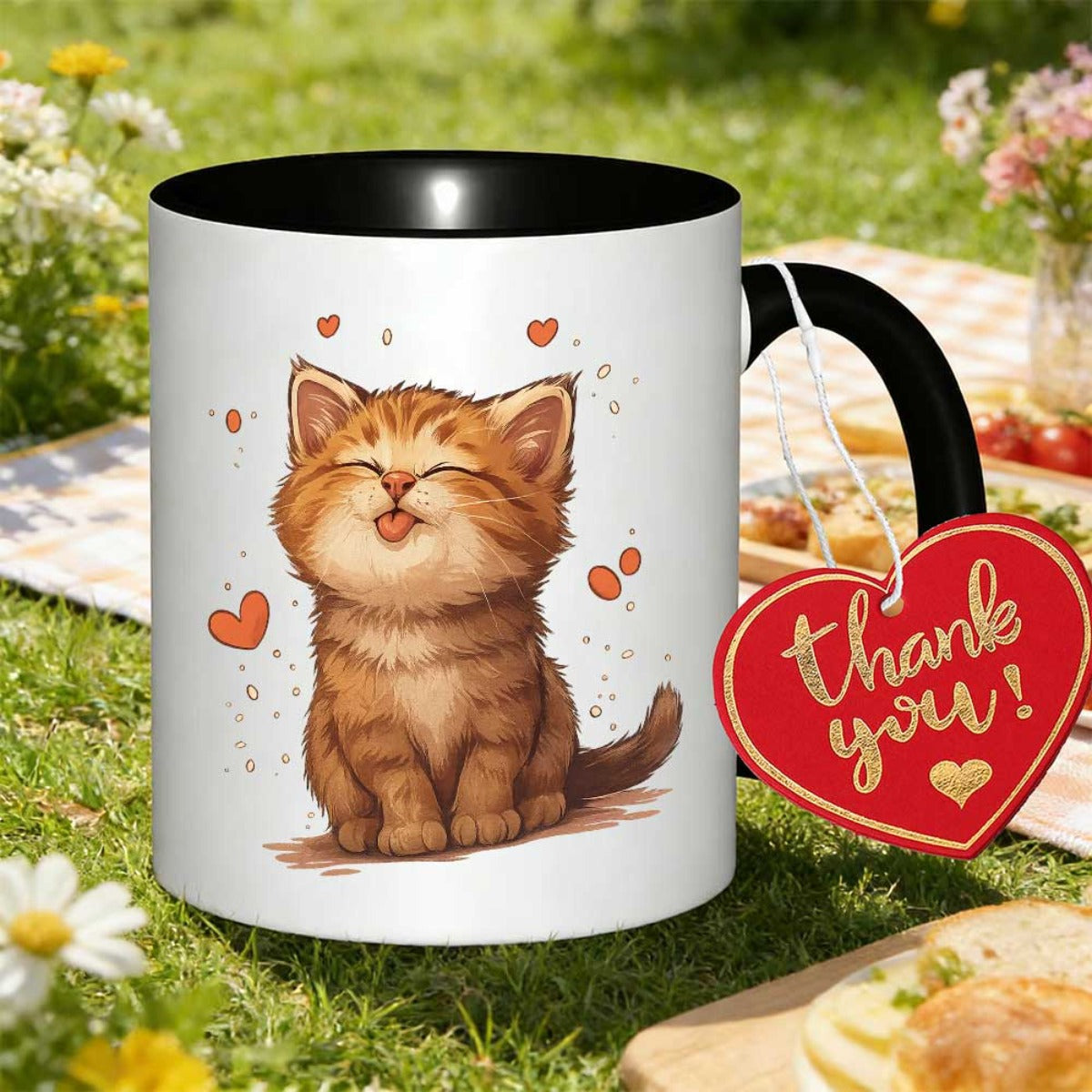 Tailorly Black Accent 11 oz Mug - orange design