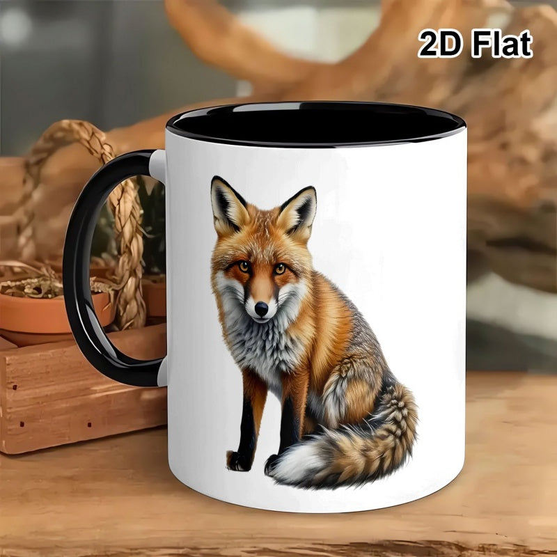 Tailorly Black Accent 11 oz Mug - valentines day fox