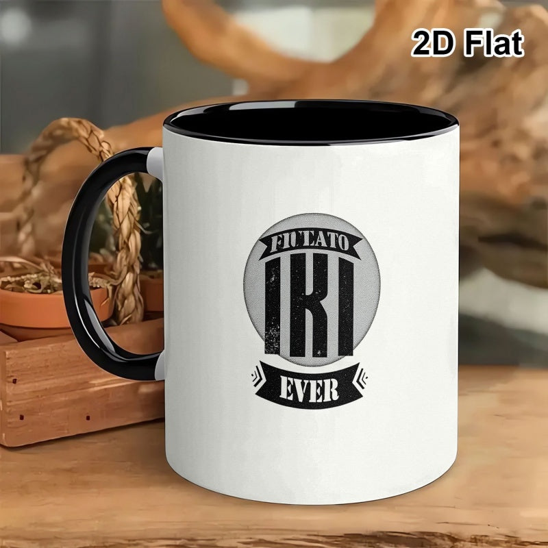 Tailorly Black Accent 11 oz Mug - vintage letter "k" in black and white