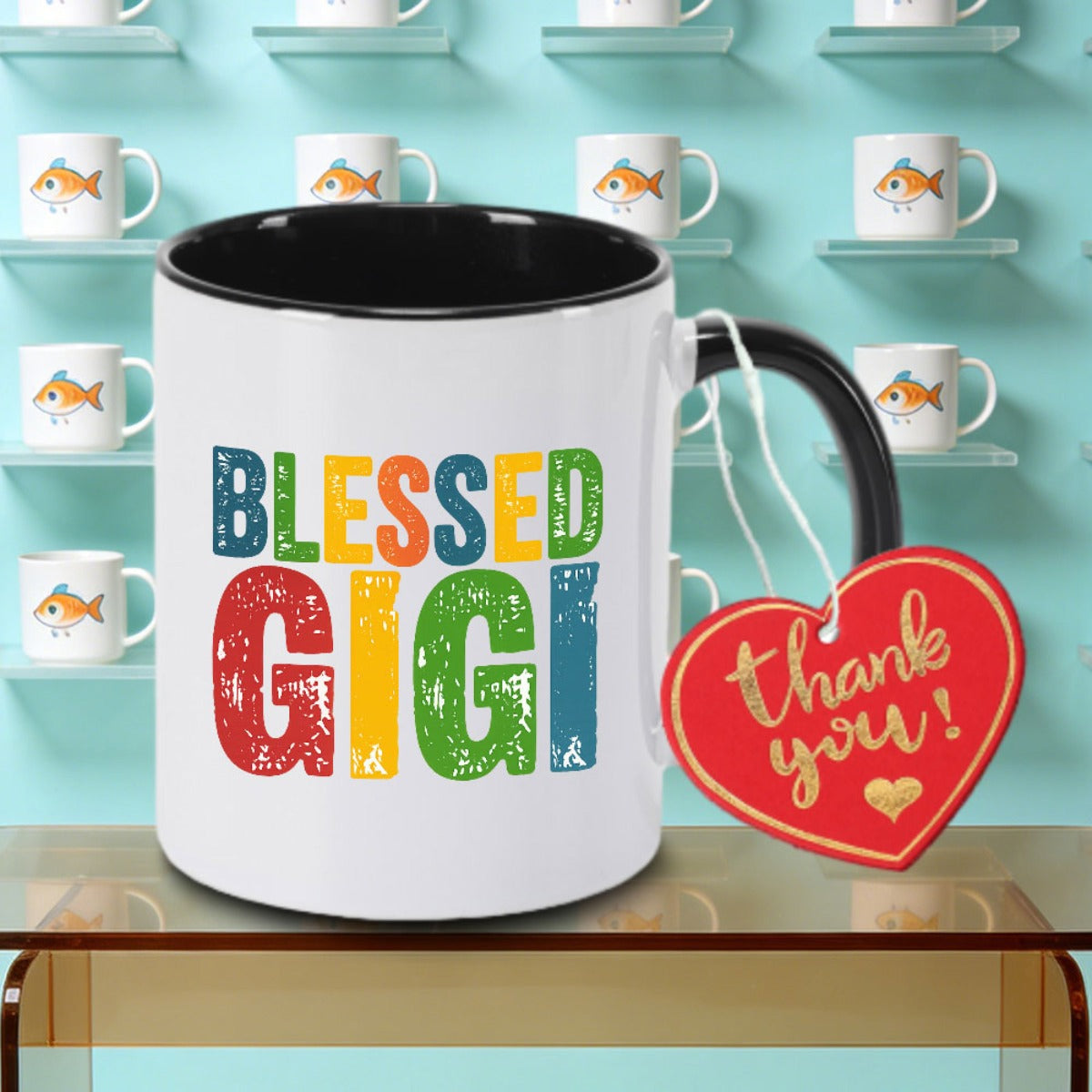 Tailorly Black Accent 11 oz Mug - 2 Logo Ceramic Coffee Mug Tea Milk Or Water. an Holiday Gift for Leisure Activities And