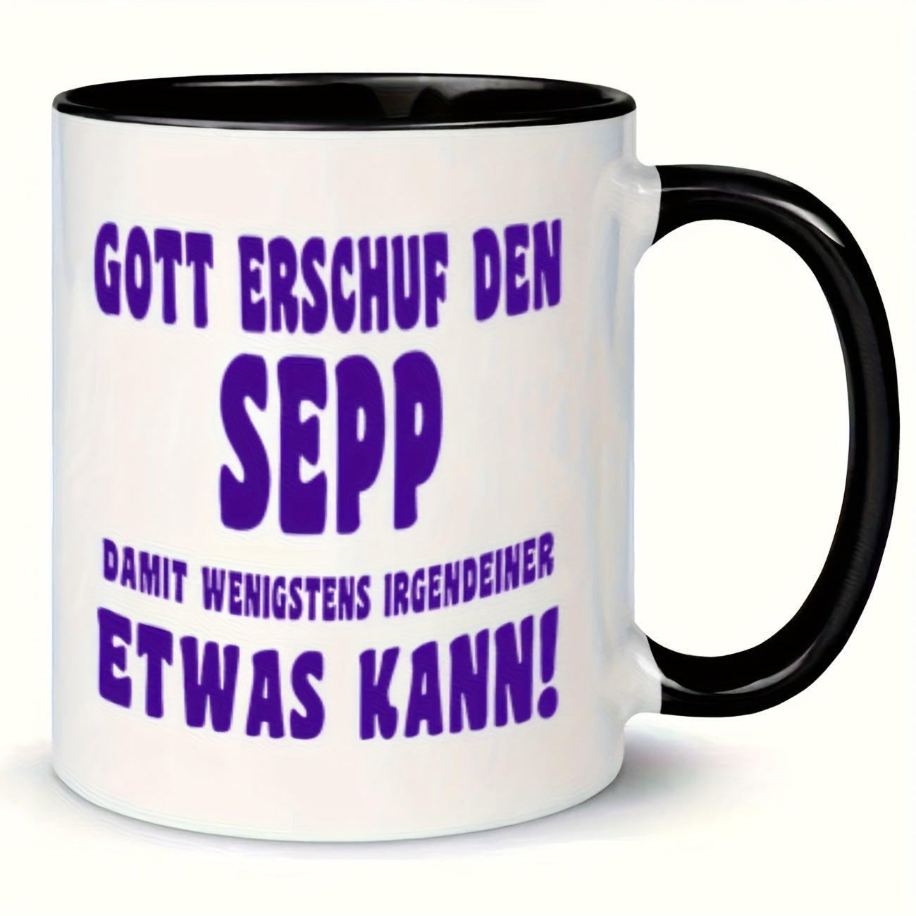 Tailorly Black Accent 11 oz Mug - funny german text with schusteam design