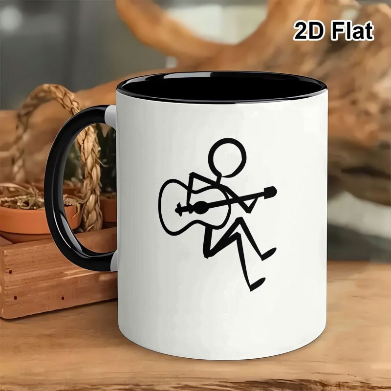 Tailorly Black Accent 11 oz Mug - playing guitar