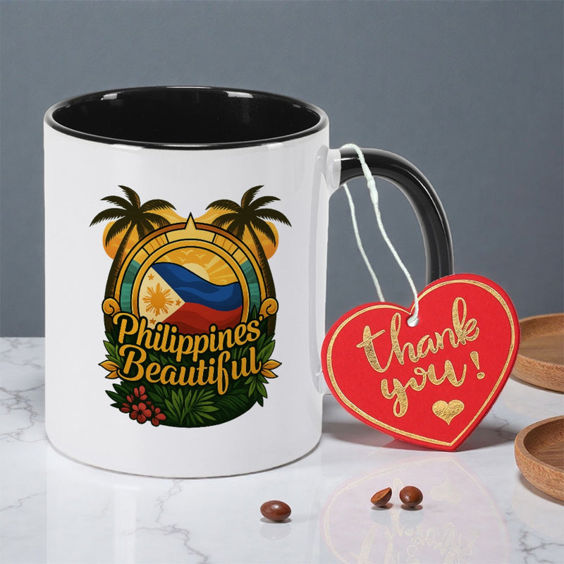 Tailorly Black Accent 11 oz Mug - philippines beautiful print