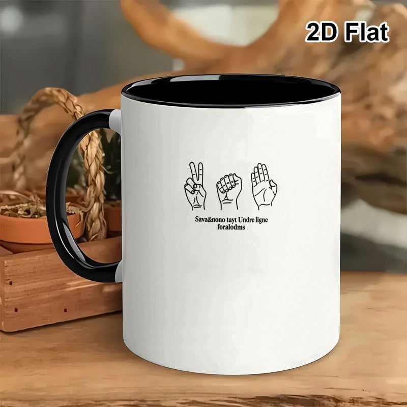 Tailorly Black Accent 11 oz Mug - black and hand