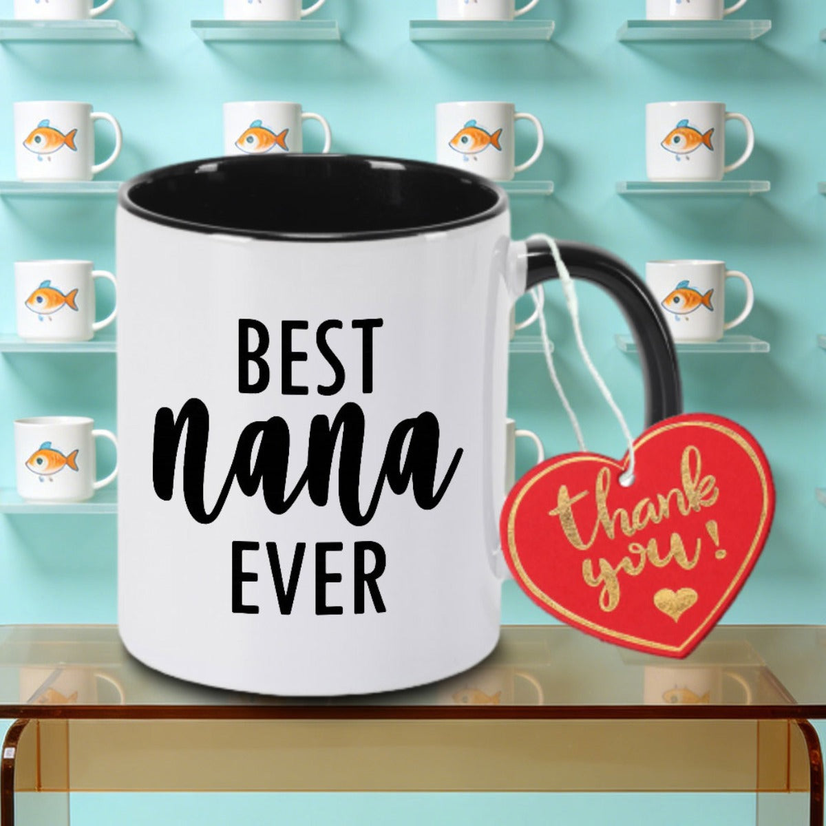 Tailorly Black Accent 11 oz Mug - White & Black Two Tone with BEST EVER Text Logo