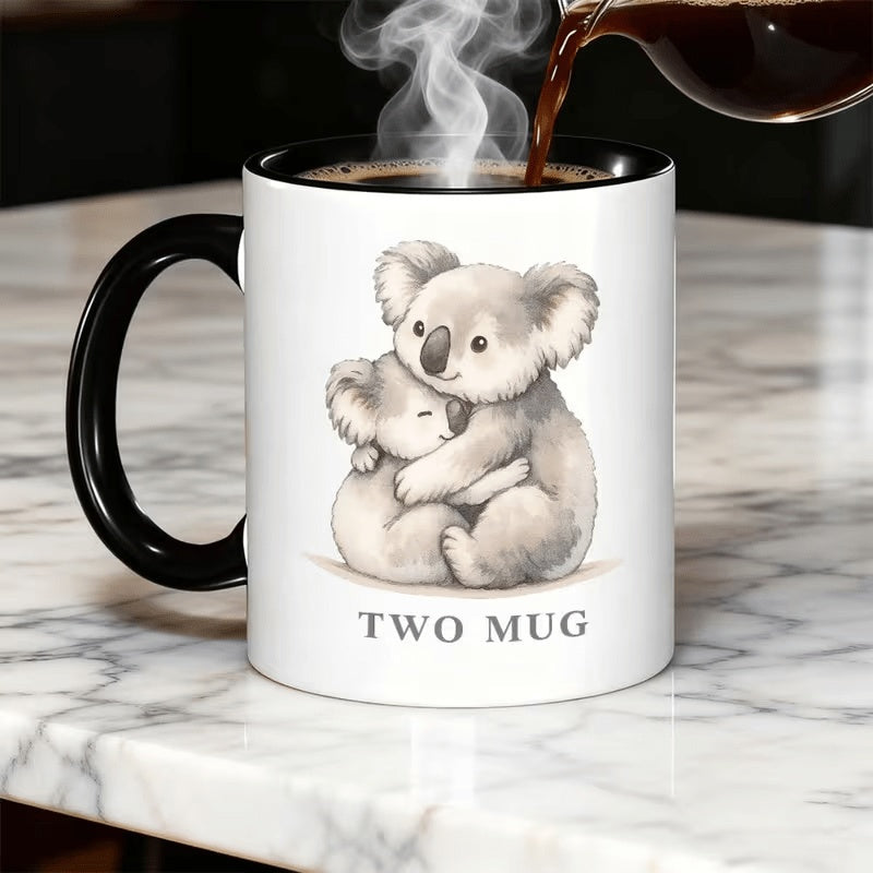 Tailorly Black Accent 11 oz Mug - two embracing valentines day or birthdays