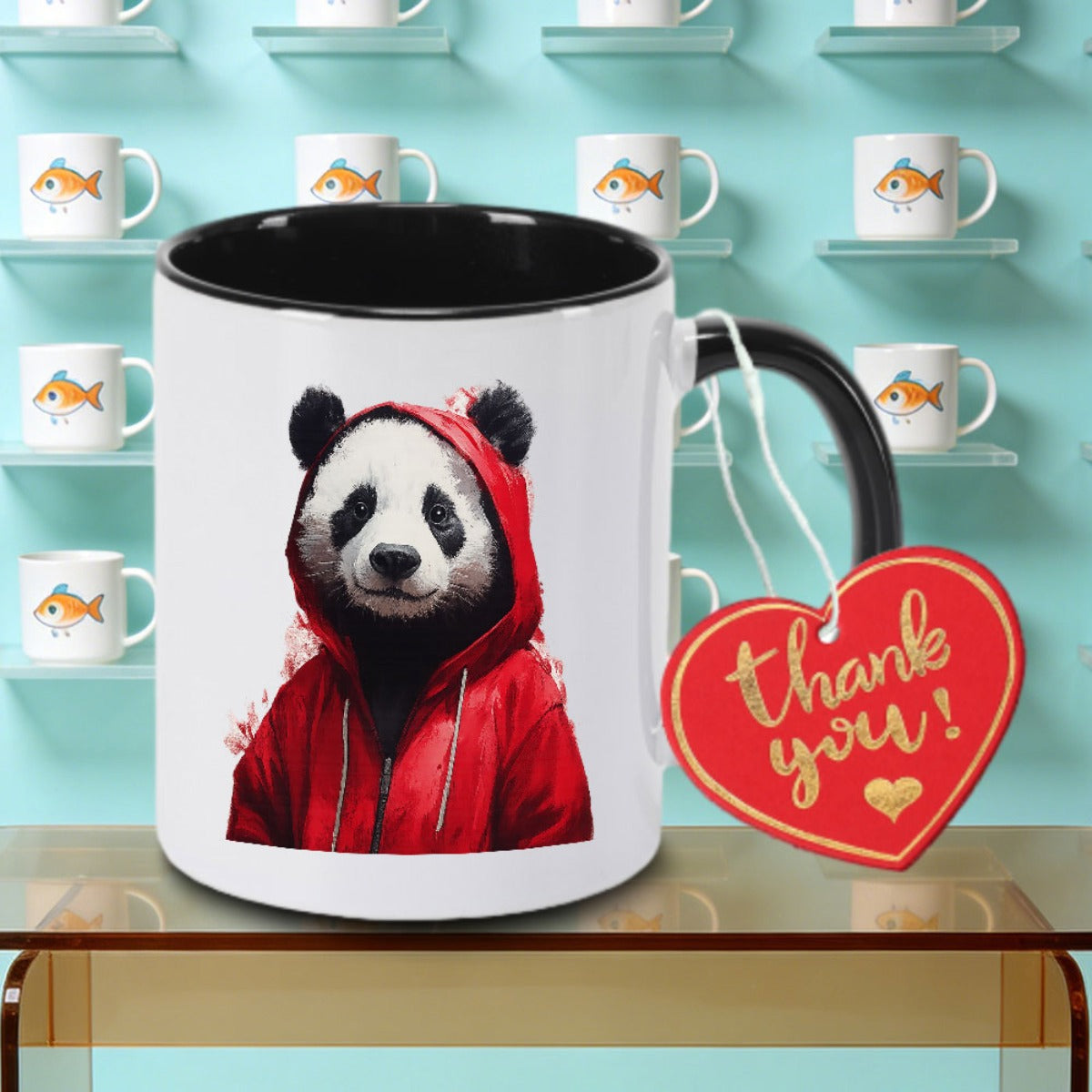 Tailorly Black Accent 11 oz Mug - Animal Print Logo