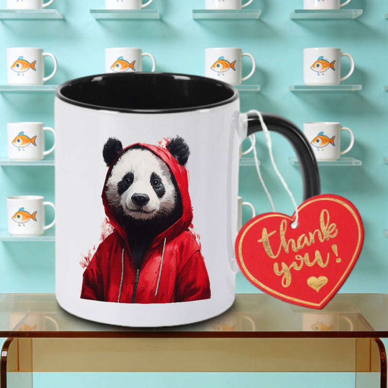 Tailorly Black Accent 11 oz Mug - Animal Print Logo
