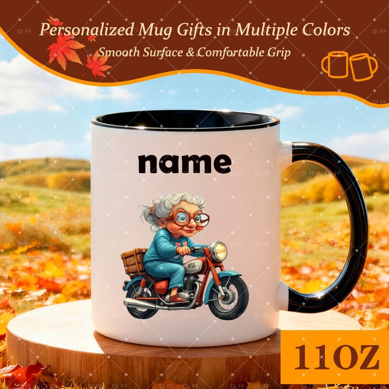 Tailorly Black Accent 11 oz Mug - vintage grandma design