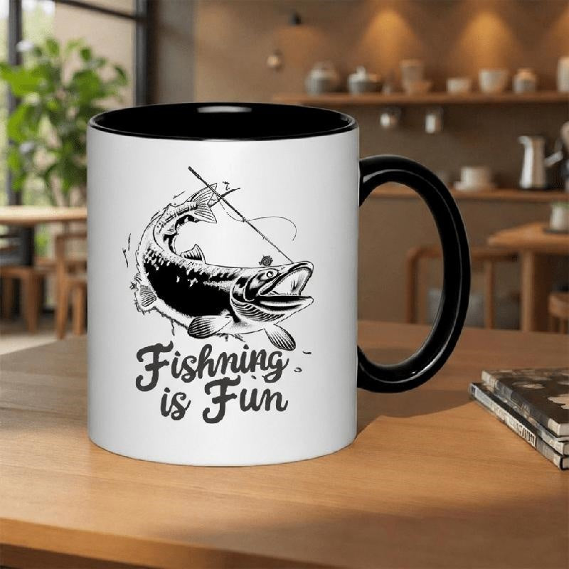 Tailorly Black Accent 11 oz Mug - retro pattern